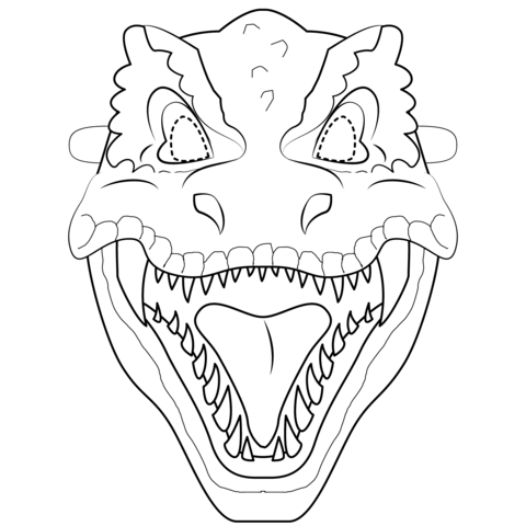 T Rex Mask Coloring Page